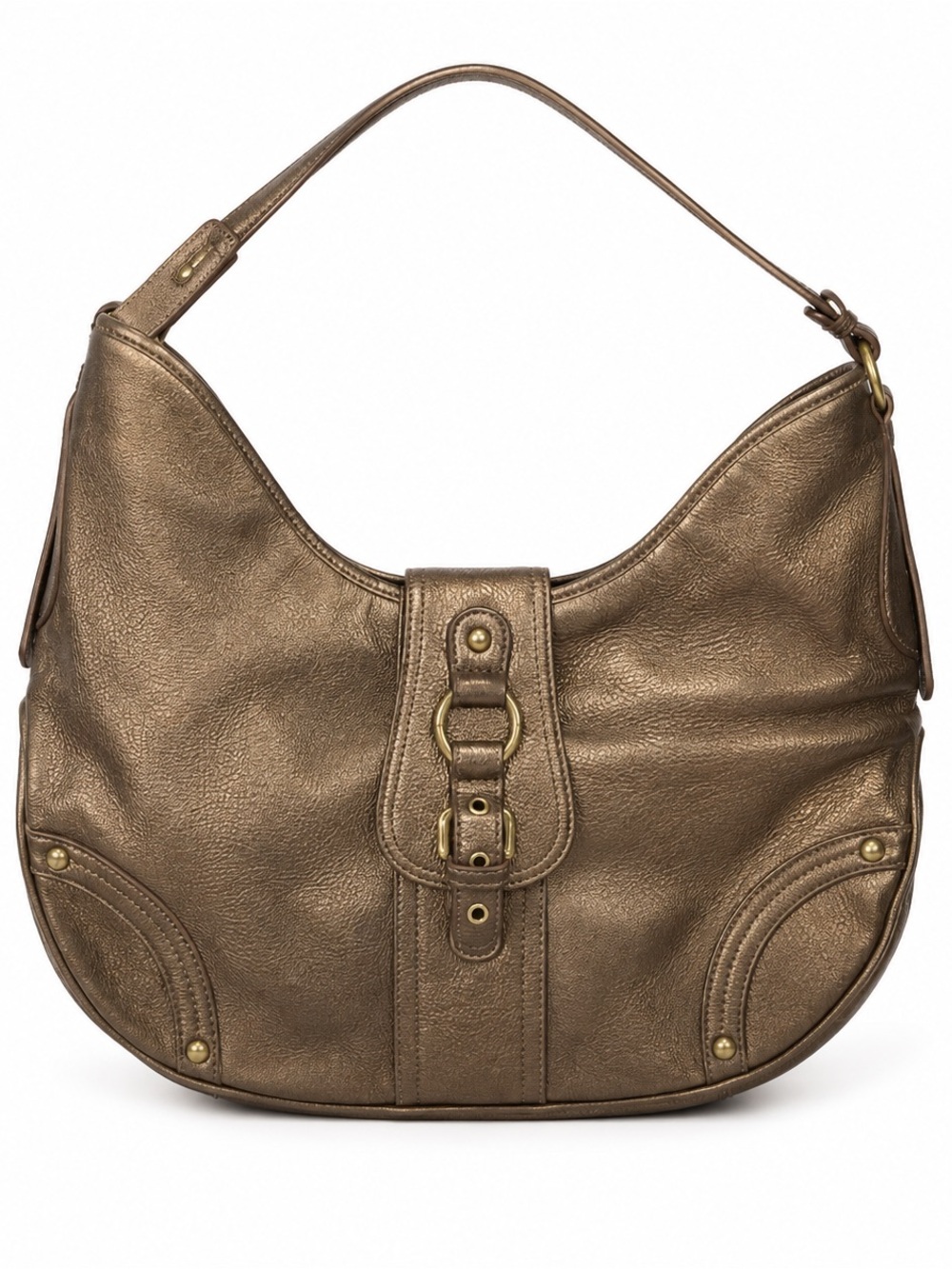 Vintage gold genuine leather Coldwater Creek hobo bag shoulder bag purse bronze